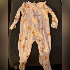 Old Navy Pink Pumpkin Print Kids Footie